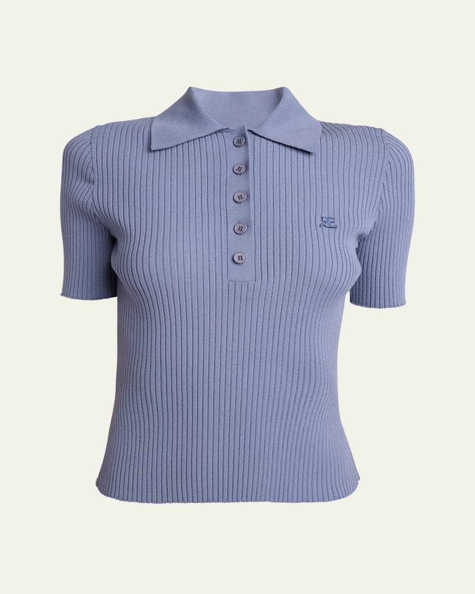 Signature Ribbed Polo Top